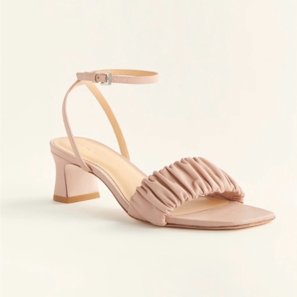 Reformation Blush Ruched Sandals